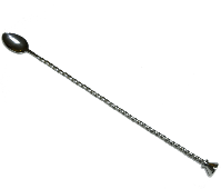 Ложка барная 33см витая с кнопкой нержавеющая сталь