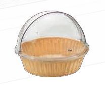 Корзина для хлеба круглая 48х38,5 см. полиротанг, крышка Roll-Top поликарбонат Pinti