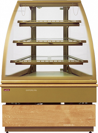 Витрина кондитерская Georgia III corner 45°, inox