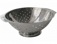 Дуршлаг сито 23см глубокое с ручками, нержавеющая сталь, крупные дырочки