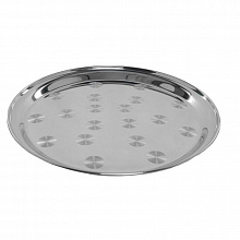 Блюдо поднос круглый 35см нержавеющая сталь 