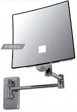 Настенное зеркало JVD Eclips 180х180мм с подсветкой, кронштейн латунь с черным покрытием