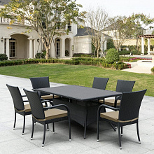 Обеденный комплект плетеной мебели из искусственного ротанга