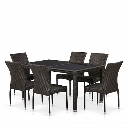 Обеденный комплект плетеной мебели из искусственного ротанга