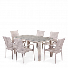 Обеденный комплект плетеной мебели из искусственного ротанга