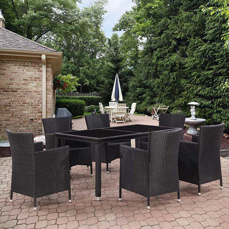 Обеденный комплект плетеной мебели из искусственного ротанга