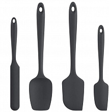 Шпатель-лопатка силиконовая кондитерская 24,5см черная ручка -40-+220С 