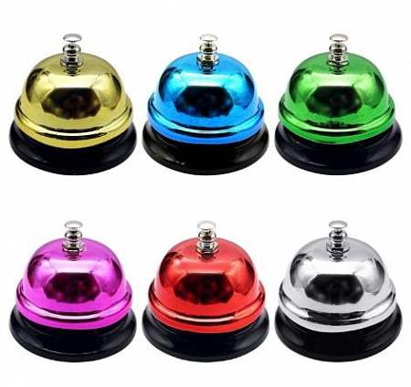 Звонок настольный 7,5*7,5*6,5см цветной МИКС