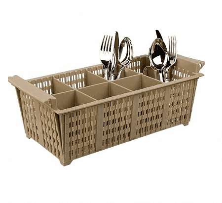 Контейнер для столовых приборов 8 ячеек перфорированный пластик