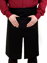 Фартук на поясе, с разрезом и центральным карманом