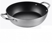 Сковорода 30см нержавеющая сталь по краям 2 ручки, зеркальная полировка