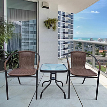 Комплект мебели для летнего кафе Асоль-3A TLH-037AR2/055S-45х45 Cappuccino (2+1)