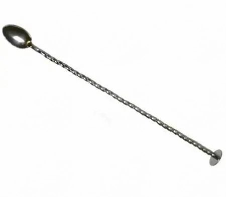 Ложка барная 40см витая с кнопкой нержавеющая сталь
