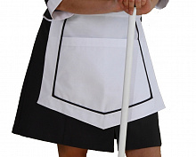 Фартук на поясе, накладной карман, отделка кантом