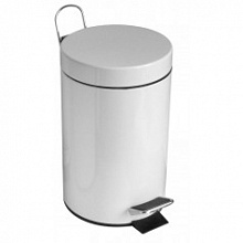 Ведро с педалью JVD 5 литров, сталь, белый