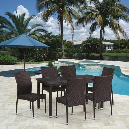 Обеденный комплект плетеной мебели из искусственного ротанга