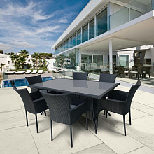 Обеденный комплект плетеной мебели из искусственного ротанга