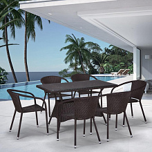 Обеденный комплект плетеной мебели из искусственного ротанга