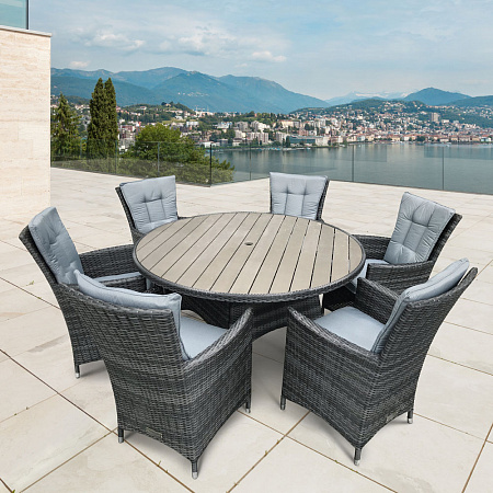 Обеденный комплект плетеной мебели из искусственного ротанга