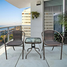 Комплект мебели для летнего кафе Асоль-3B TLH-037B/055S-45х45 Brown (2+1)