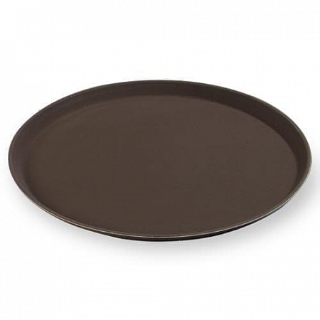 Поднос 35см коричневый прорезиненный