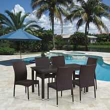 Обеденный комплект плетеной мебели из искусственного ротанга