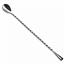 Ложка барная 28см плоская, металлическая кнопка нержавеющая сталь