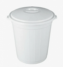 Бак 65л белый мрамор с крышкой пластиковой 48*55см