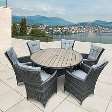 Обеденный комплект плетеной мебели из искусственного ротанга