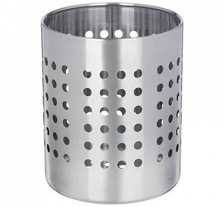 Стакан перфорированный для столовых приборов нержавеющая сталь 12*h 14см Satoshi 