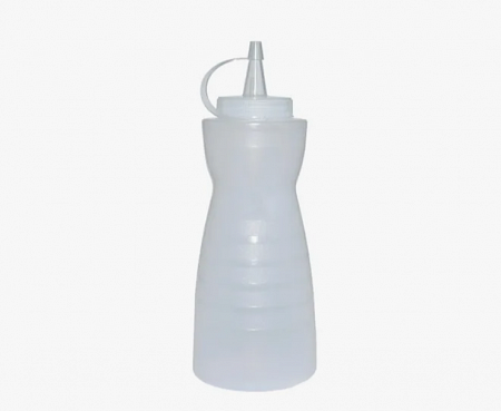 Емкость (бутылочка) для соуса 375мл прозрачная фигурная, полипропилен