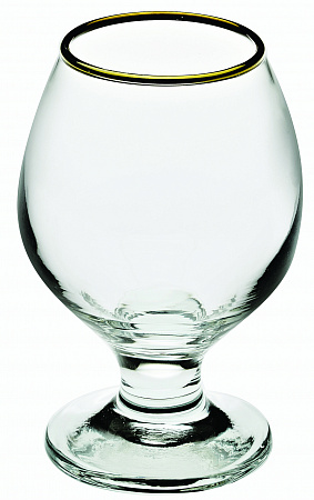Бокал для бренди 250 мл. с золотым ободком Бистро Б /12/ /1032305/ Р