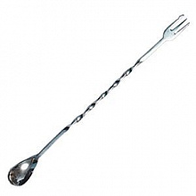 Ложка барменская с вилочкой 30 см. MGSteel