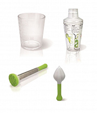 Набор барный 4 пр.: шейкер, мадлер, пресс для цитрусовых, мерный стакан VB /6/