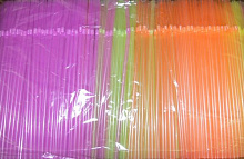 Трубочки кокт. 0,5*24 см. 1000 шт/уп. флюоресц. с гофрой/12/