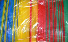 Трубочки кокт. 0,5*24 см. 1000 шт/уп. цветные прямые/12/