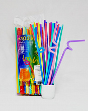 Трубочки кокт. 0,6*26,5 см. 100 шт/уп. с длинной гофрой "Фигурная" /20/