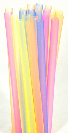 Трубочки кокт. 1,0*20 см. 40 шт/уп. флюоресц. прямые цветные "MILK" FM /5/