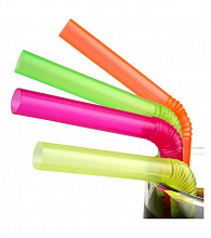 Трубочки кокт. 0,8*24 см. 500 шт/уп. черные с гофрой Джамбо