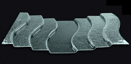 Этажерка для сервировки 4 яруса 760*400 мм. прозр. стекло 3D (4077-3835-46-003)