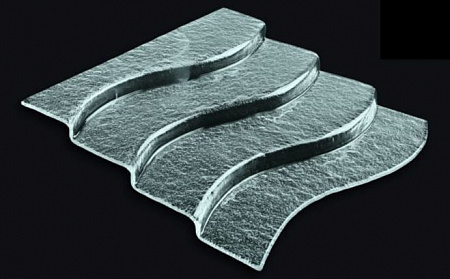 Этажерка для сервировки 4 яруса 390*390 мм. стекло, черная 3D