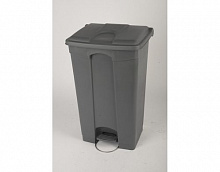 Бак для мусора  90 л с педалью, серый с серой крышкой на колесах Probbax