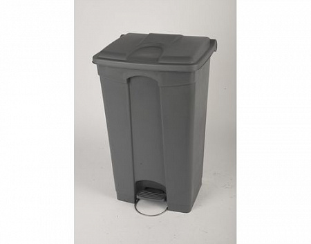 Бак для мусора  90 л с педалью, серый с серой крышкой на колесах Probbax