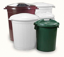 Бак пищевой 105 л белый  с крышкой "Пластхозторг"/25/