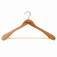 Вешалка дерев. 44 см. с широк. плечиками, натуральный /1/26/