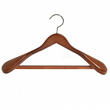 Вешалка дерев. с широк. плечиками, с антискольз. покр. 44 см, орех