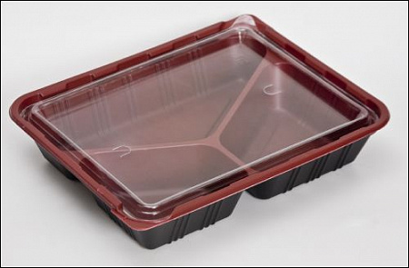 Ланч-бокс с крышкой 223/180*42/208*167*10 пластик100 шт/уп.