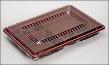 Ланч-бокс с крышкой 280*192*12/274*186*33 пластик черные 100 шт/уп.