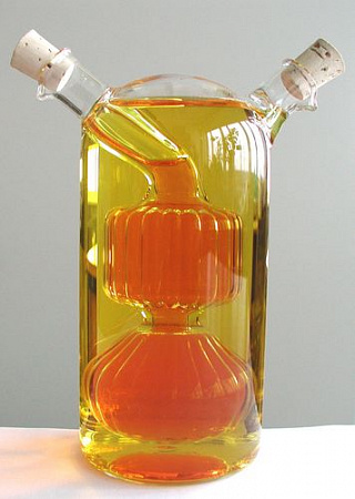 Бутылка для масла и уксуса 2в1 280 мл. "Цилиндр и луковица" в инд.уп. /1/ (4049) Z