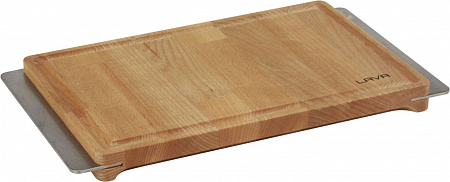 Доска для подачи блюд 20*30 см. с бороздкой, бук, с ручками нерж. LAVA